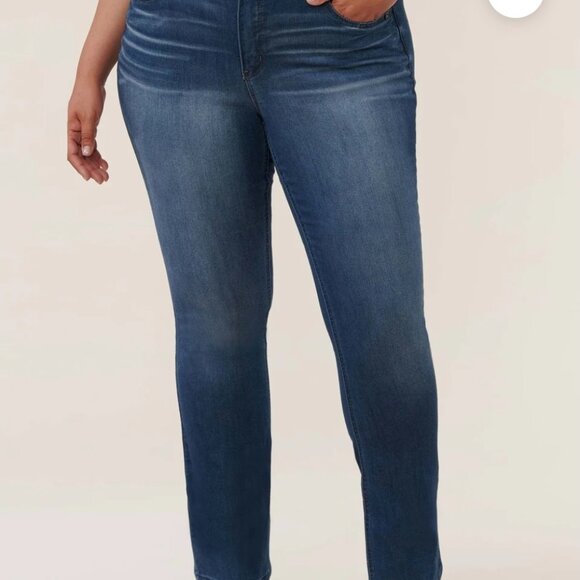 Democracy High Rise Itty Bitty BootCut Jeans Medium Wash Size 24W NEW NWT - Picture 1 of 13
